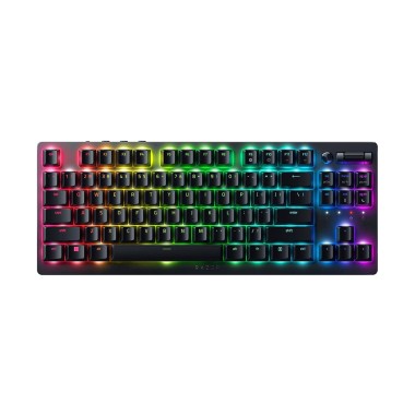 Клавиатура Razer DeathStalker V2 Pro Tenkeyless - Russian Layout, RZ03-04370800-R3R1, Игровая, беспроводная, Оптические переключатели Razer, Программируемые клавиши, Подсветка Chroma 16.8 млн цветов с эффектами, Рус, Чёрный