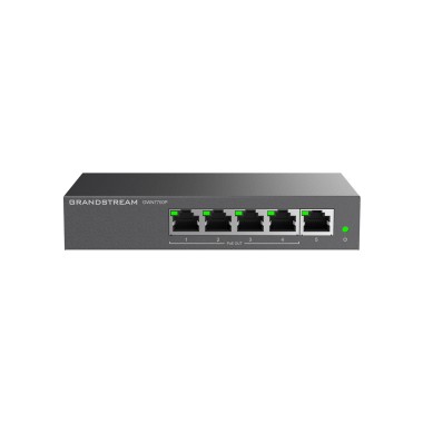 Коммутатор, Grandstream, GWN7700P, Неуправляемый, 5x GbE RJ45, 4x PoE 802.3 af/at, 60W, металлический корпус