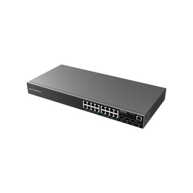 Коммутатор, Grandstream, GWN7802P, Управляемый L2+, 16x GbE RJ45 PoE 802.3 af/at, 240W, 4x SFP, стоечный