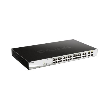 Коммутатор, D-Link, DGS-1210-28P/ME/B2A, Управляемый L2, 24 порта 10/100/1000Base-T, 4 порта 1000Base-X SFP, PoE 802.3af/at, PoEбюджет 193 Вт