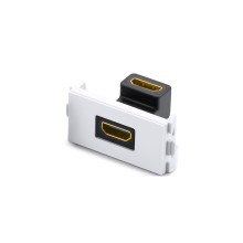 Настенный переходник, Ugreen, MM113/20318, HDMI Female на HDMI Female, Маленький пластиковый адаптер, Г-образный, Пол. пакет, Белый