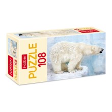 Пазлы "Hatber", 108 элементов, А4, 300x210мм, серия "Белый медведь"