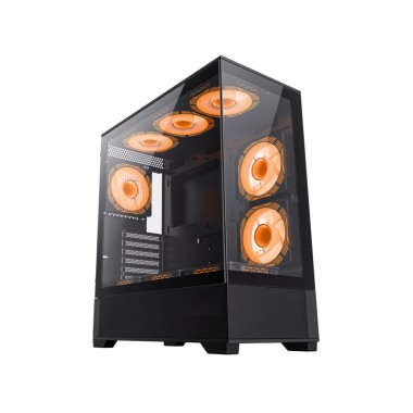 Компьютерный корпус, Gamemax, Vista AB, 14100901970, Mid-Tower, E-ATX/ATX/M-ATX/ITX, 2*USB2.0, USB3.0, USB3.2, HD-Audio, Кулер 6*120мм ARGB, Высота процессорного кулера 165мм, Длина VGA 410мм, 2*3,5, 2*2,5/1*3,5 или 2*3,5/1*2,5, SPCC/Закаленное стекло, 43