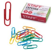 Скрепки канцелярские "Staff Manager", 28мм, цветные, овальные, 70шт в картонной упаковке