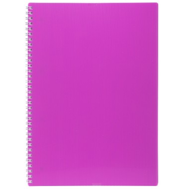 Тетрадь "Hatber", 80л, А4, клетка, многоуровневая перфорация, пластиковая обложка, на гребне, серия "Line Neon - Розовая"