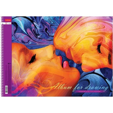 Альбом для рисования "Hatber", 32л, А3, жёсткая подложка, на спирали, серия "Поцелуй"