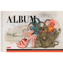 Альбом для рисования "Hatber", 48л, А4, перфорация на отрыв, лак, на спирали, серия "Floral Chic"