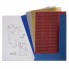 Набор цветного картона "Hatber", 4л, 4цв, А4, 195x280мм, гофрированный, металлизированный, в папке, серия "Баскетболист Дино"