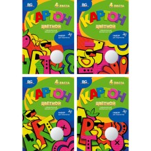Набор цветного картона "BG", 4л, А4, гофрированный, флуоресцентный, в папке, серия "Art Duck"