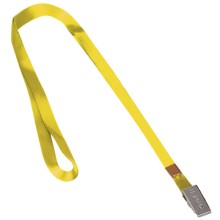 Шнурок текстильный для бейджа "Brauberg", 45см, металлический клип, жёлтый, в пакете