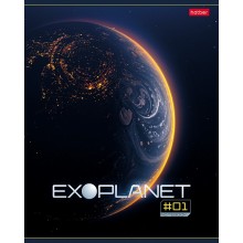 Тетрадь "Hatber", 80л, А5, клетка, ламинация, на скобе, серия "Exoplanet"