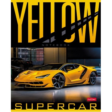 Тетрадь "Hatber", 48л, А5, клетка, на скобе, серия "Yellow - SuperCar"