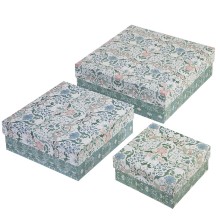 Набор картонных коробок с крышкой "Hatber Morris", 125x125x55мм/175x175x65мм/225x225x75мм, толщина 2мм, плотность 130гр/м2, ламинация, 3шт в наборе
