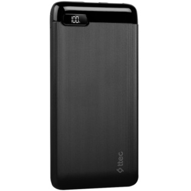 ttec PowerSlim Pro LCD PD 20.000 mAh Powerbank with USB-C Input/Output,Black