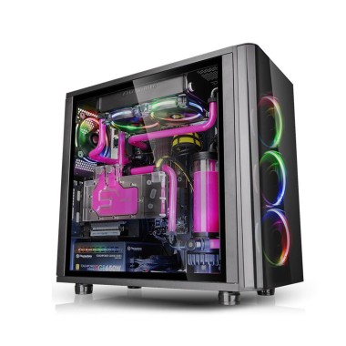 Компьютерный корпус, Thermaltake, View 31 TG RGB, CA-1H8-00M1WN-01, Mid-tower, ATX/M-ATX/Mini-ITX, USB 3.0*2/2.0*2, HD-Audio+Mic, 3*140 мм RGB, Высота процессорного куллера до 180 мм, Длина VGA до 420 мм, 3*3.5