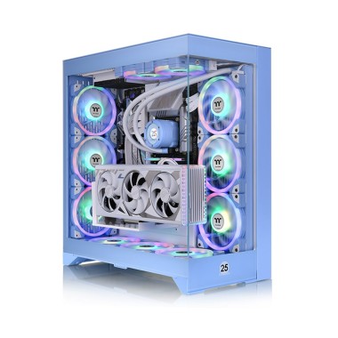 Компьютерный корпус, Thermaltake, CTE E600 MX Hydrangea Blue, Mid Tower, Mini-ITX/M-ATX/ATX/E-ATX, USB 3.0*2, Type C*1, HD Audio/mic, Максимальная длина видеокарты 443.8мм, Максимальная высота процессорного кулера 166мм, 2*3,5