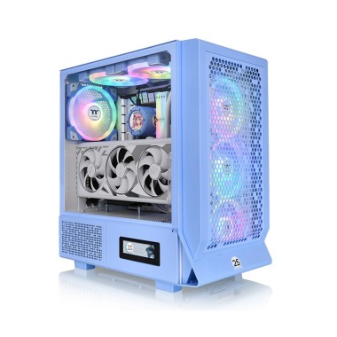 Компьютерный корпус, Thermaltake, Ceres 330 TG ARGB Hydrangea Blue, CA-1Y2-00MFWN-00, Mid-tower, Mini-ITX/M-ATX/ATX/E-ATX, USB 3.0*2, USB 3.2 (Gen 2) Type-C*1, HD Audio/Mic, 2*140мм CT140 ARGB white fan/1*140мм CT140 white fan, Высота процессорного куллер