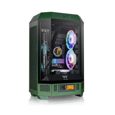 Компьютерный корпус, Thermaltake, The Tower 300 Racing Green, CA-1Y4-00SCWN-00, Micro Tower, Mini-ITX/M-ATX, USB 3.2*1, USB 3.0*2, HD Audio/mic, 3*140мм CT140 fan, Максимальная длина видеокарты 400мм, Максимальная высота процессорного кулера 210мм, 3*3,5