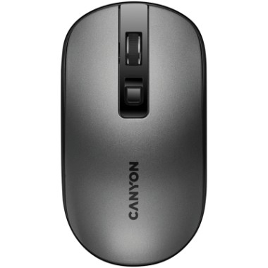 CANYON MW-18, 2.4GHz Wireless Rechargeable Mouse with Pixart sensor, 4keys, Silent switch for right/left keys,DPI: 800/1200/1600, Max. usage 50 hours for one time full charged, 600mAh Li-poly battery, Dark grey, cable length 0.6m, 116.4*63.3*32.3mm,