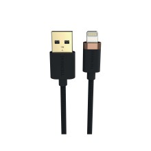 Интерфейсный кабель, Duracell, USB7012A, USB-A на Lightning, MFI, Кевлар, 3A/5V, Скорость передачи данных 480 Мбит/с, 1 м, Чёрный