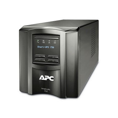 Источник бесперебойного питания, APC, Smart-UPS SMT750IC, Линейно-интерактивный, Напольный, Мощность 750ВА/500Вт, 230В, Вых: 6 x IEC C13, RBC48, SmartConnect Port+SmartSlot, AVR, LCD, Чёрный