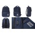 Рюкзак "Hatber", 43х31,5х14,5см, полиэстер, 2 отделения, 4 кармана, USB-выход, нагрудная стяжка, серия "Pro - Navy"