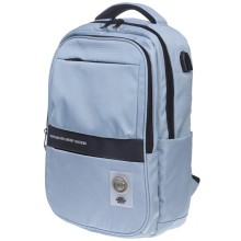 Рюкзак "Hatber", 43х31,5х14,5см, полиэстер, 2 отделения, 4 кармана, USB-выход, нагрудная стяжка, серия "Pro - Blue Rain"