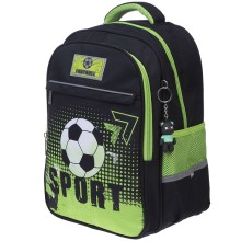 Рюкзак "Hatber", 38х29х14,5см, полиэстер, 2 отделения, 3 кармана, нагрудная стяжка, светоотражающие элементы, серия "Light - Мир футбола"