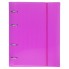Тетрадь "Hatber", 120л, А5, клетка, на 4-х кольцах, пластиковая обложка, высечка под кольца, на резинке, серия "Line Neon - Розовая"