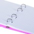Тетрадь "Hatber", 120л, А5, клетка, на 4-х кольцах, пластиковая обложка, высечка под кольца, на резинке, серия "Line Neon - Розовая"