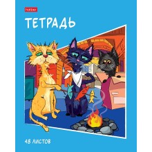 Тетрадь "Hatber", 48л, А5, клетка, на скобе, серия "Кото-банда"