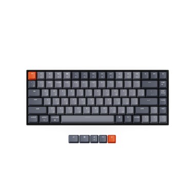 Клавиатура, Keychron, K2, K2-B1H, 84 клавиш, 75% Layout, Механическая, Gateron G pro Red, RGB, Hot-Swap, Беспроводная/Type-C, ABS Пластик, 560*370*200мм, Анг/Рус, Черная