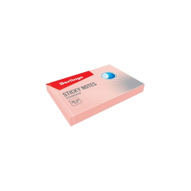 Бумага для заметок "Berlingo Standard", 76x51мм, 100л, розовая, пастельная, клеевой край, в пакете