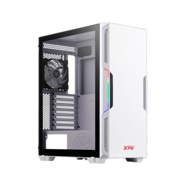 Компьютерный корпус, XPG, Starker White, STARKER-WHCWW, Mid Tower, ATX/ m-ATX/ Mini-ITX, USB 3.0*2/ HD-Audio+Mic, Кулер 2*12см ARGB, Высота процессорного кулера до 165мм, Длина VGA до 350мм, Количество внутренних отсеков 3*3,5