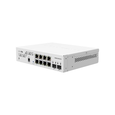 Коммутатор, MikroTik, CSS610-8G-2S+IN, Cloud Smart Switch, 8 портов 10/100/1000M, 2 порта SFP+, Passive PoE in, SwitchOS Lite, -40°C to 60°C, desktop case