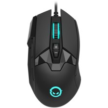 LORGAR Stricter 579, gaming mouse, 9 programmable buttons, Pixart PMW3336 sensor, DPI up to 12 000, 50 million clicks buttons lifespan, 2 switches, built-in display, 1.8m USB soft silicone cable, Matt UV coating with glossy parts and RGB lights with 4 LED