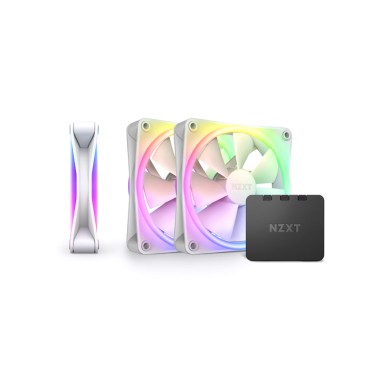 Комплект кулеров для компьютерного корпуса, NZXT, F120 RGB DUO, RF-D12TF-W1, RGB LED, 500-1800 об/мин, 48.58 CFM, 29 dB(A), 4-pin PWM, 120 x 120 x 25мм, Белый