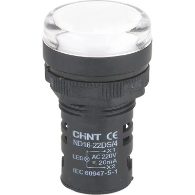 Индикатор, CHINT, ND16-22DS/2, белый АС/DC24В 592936