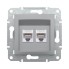 Розетка компьютерная двойная, SE, EPH4800161, Asfora RJ45 кат.6e механизм алюминий