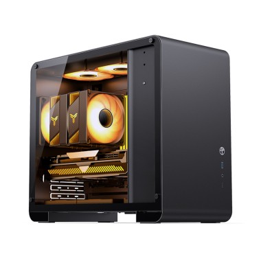 Компьютерный корпус, Jonsbo, U4 Mini, U4 Mini Black, Mini-Tower, ITX/M-ATX, USB 3.2 Type-C*1/USB 3.0*1, Audio+Mic*1, Высота процессорного куллера 165мм, Длина VGA до 420мм, 1*2,5