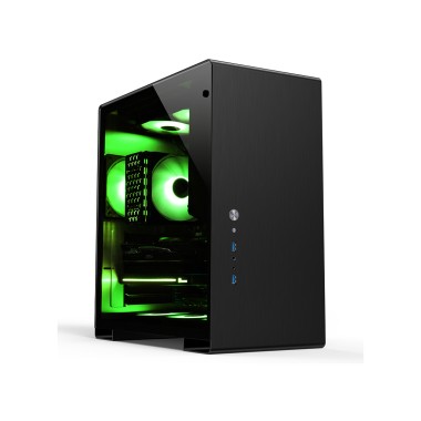 Компьютерный корпус, Jonsbo, U5 Black, Mid-Tower, ATX/M-ATX/M-ITX, USB 3.0*2, Audio+Mic, Высота процессорного кулера до 160 мм, Длина VGA до 350 мм, 2*2.5''+2*3.5''/4* 2.5'', Сталь, Алюминий, Закаленное стекло, 219*418*440мм, Без Б/П, Черный