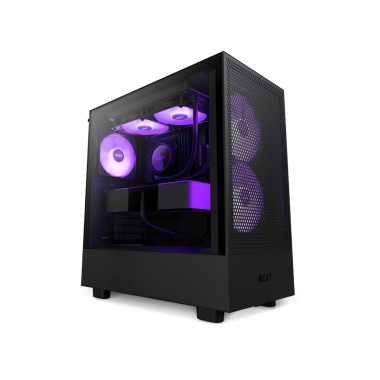 Компьютерный корпус, NZXT, H5 Flow RGB, CC-H51FB-R1, Mid-Tower, ATX/M-ATX/M-ITX, USB 3.2 Type-A *1, USB 3.2 Type-C *1, Audio+Mic *1, 2*140мм F Series RGB Core fan (Спереди), 2*120мм F Series Quiet fan (сзади/снизу), Высота процессорного кулера 165мм, Длин