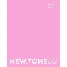 Тетрадь "Hatber Premium", 80л, А5, клетка, ламинация, на скобе, серия "NewTone Pastel - Пион"