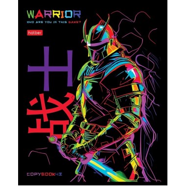 Тетрадь "Hatber", 48л, А5, клетка, ламинация, на скобе, серия "Color Warrior"