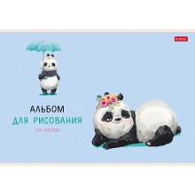 Альбом для рисования "Hatber", 20л, А4, ламинация, на скобе, серия "Funny Panda"