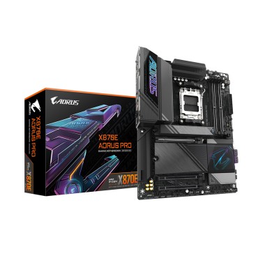 Материнская плата, Gigabyte, X870E AORUS PRO (4719331864866), AM5, X870E, 4xDDR5 4400/4800/5200/8000(OC), 4xSATA3, 4xM.2 (PCIe 4.0 x4/x2), Raid, 1xHDMI, 2xUSB4 Type-C®, 3xPCI-Ex16, Wi-Fi, ATX