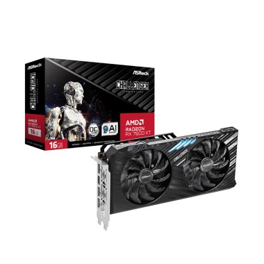 Видеокарта, ASRock, Radeon RX 7600 XT Challenger 16GB OC (RX7600XT CL 16GO) 4710483944581, GDDR6, 128bit, HDMI, 3-DP, 267*130*41 мм, Цветная коробка