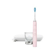 Звуковая электрическая зубная щетка, Philips, Sonicare 9000 DiamondClean HX9911/29, Индикация, Датчик давления , Совместимость с ОС iOS, Беспроводная технология Bluetooth, Синхронизация зубной щетки и чистящих насадок , Цвет белый/розовый