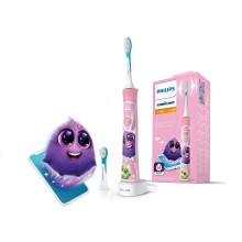 Электрическая зубная щетка, Philips, Sonicare for kids HX6352/42, Встроенный Bluetooth, Совместимость с ОС iOS , 2 чистящие насадки, 2 режима, Обучающее приложение, Цвет розовый