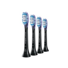 Стандартные насадки для звуковой зубной щетки, Philips, Sonicare Premium Plaque Defense HX9054/33, 4шт, Для имплантов, Для массажа десен, Функция подключения BrushSync, Отбеливание и полировка, Цвет черный